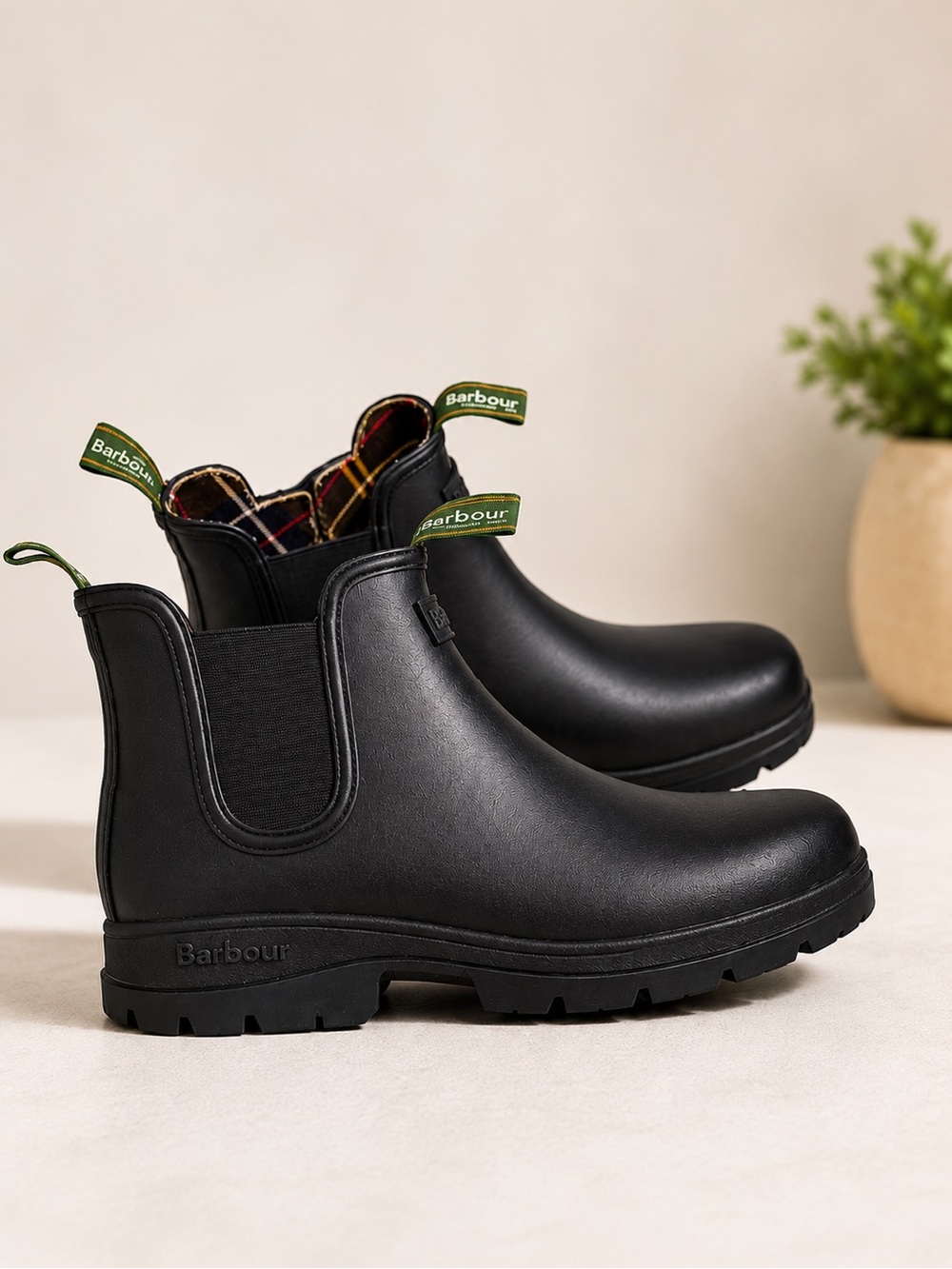 Barbour Black Chelsea-Style Rubber Boots